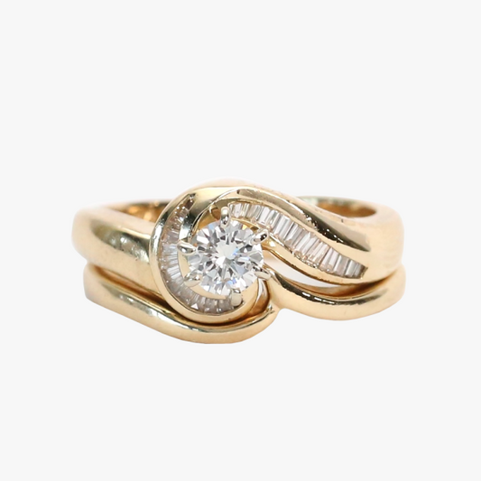 Set cu Diamante din Aur Galben 14k