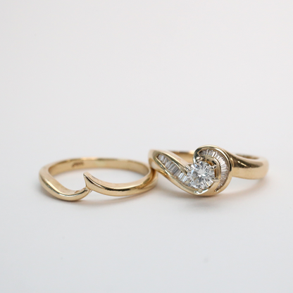 Set cu Diamante din Aur Galben 14k