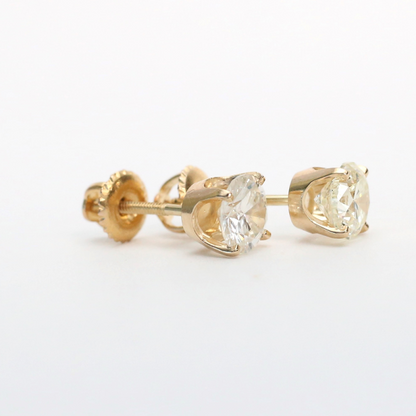 Cercei cu Diamante din Aur Galben 14k