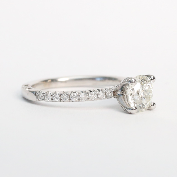 Inel Logodnă cu Diamante din Aur Alb 14k