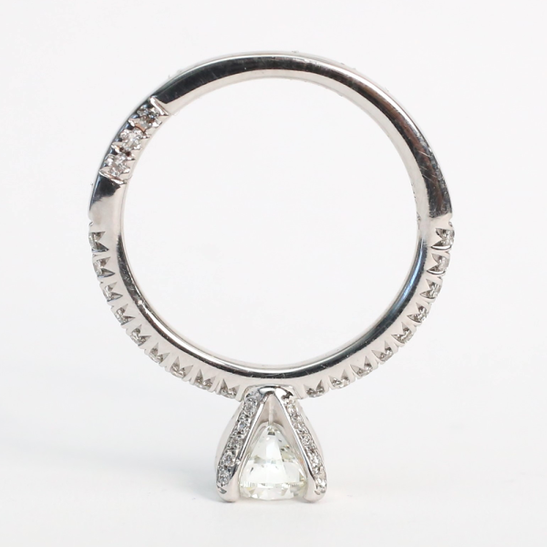 Inel Logodnă cu Diamante din Aur Alb 14k