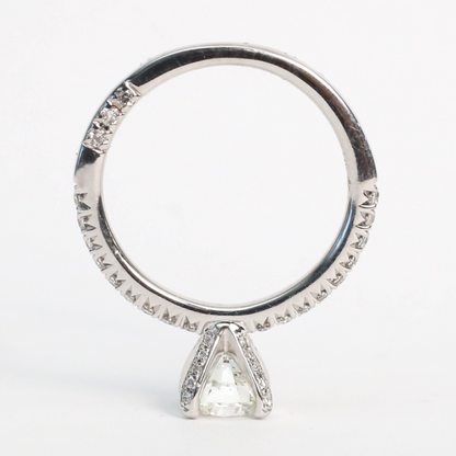 Inel Logodnă cu Diamante din Aur Alb 14k