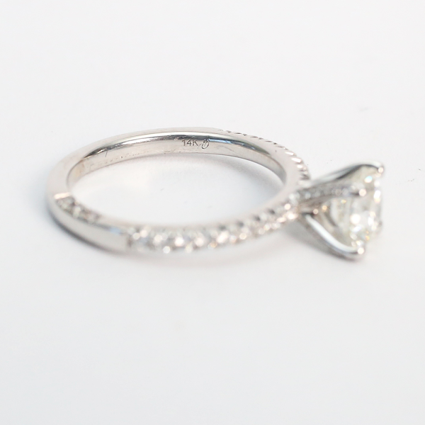 Inel Logodnă cu Diamante din Aur Alb 14k