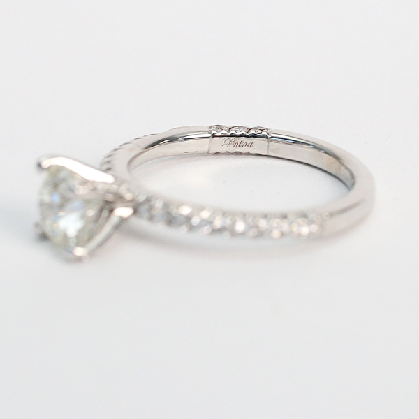 Inel Logodnă cu Diamante din Aur Alb 14k