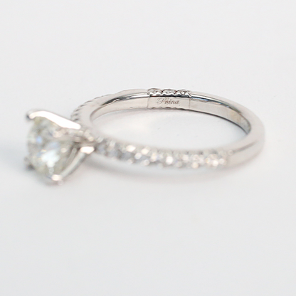 Inel Logodnă cu Diamante din Aur Alb 14k