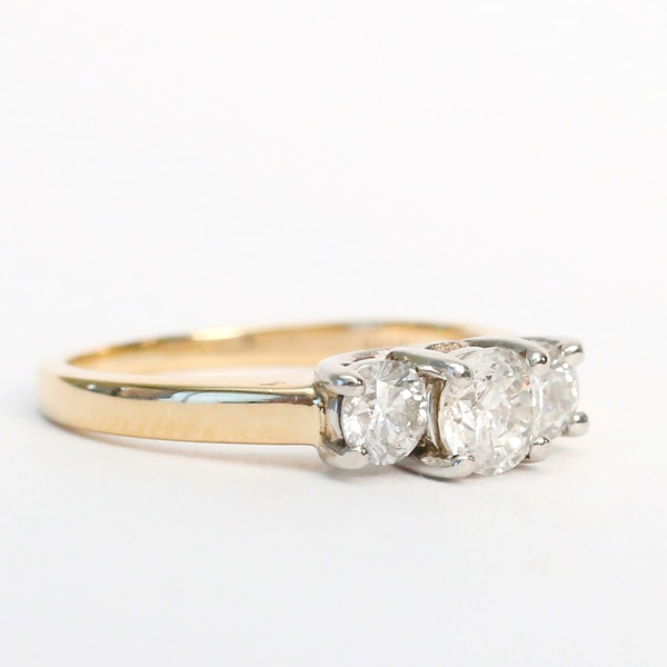 Inel cu Diamante din Aur Galben 14k Și Platina