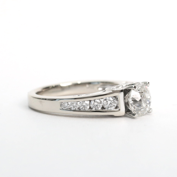 Inel Logodnă cu Diamante din Aur Alb 18k