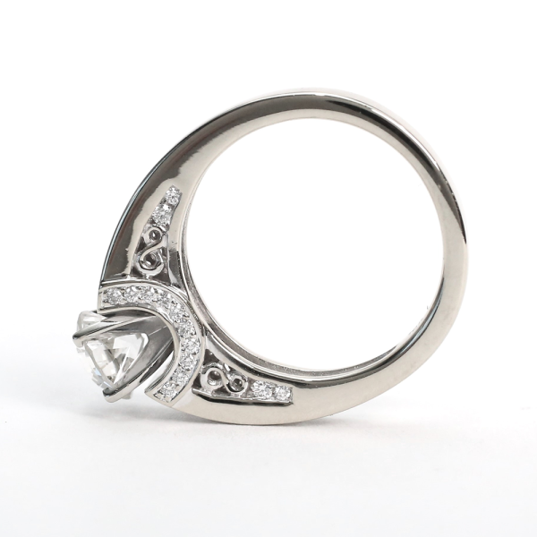 Inel Logodnă cu Diamante din Aur Alb 18k