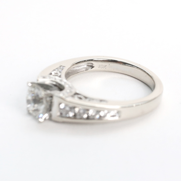 Inel Logodnă cu Diamante din Aur Alb 18k