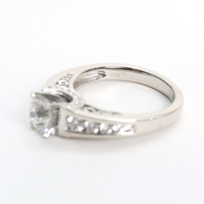 Inel Logodnă cu Diamante din Aur Alb 18k