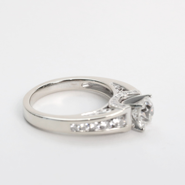 Inel Logodnă cu Diamante din Aur Alb 18k