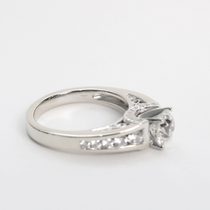 Inel Logodnă cu Diamante din Aur Alb 18k