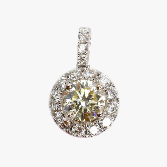 Pandantiv cu Diamante din Aur Alb Și Roz 14k