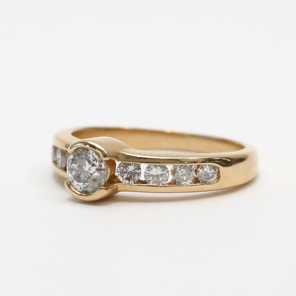 Inel Logodnă cu Diamante din Aur Galben 14k