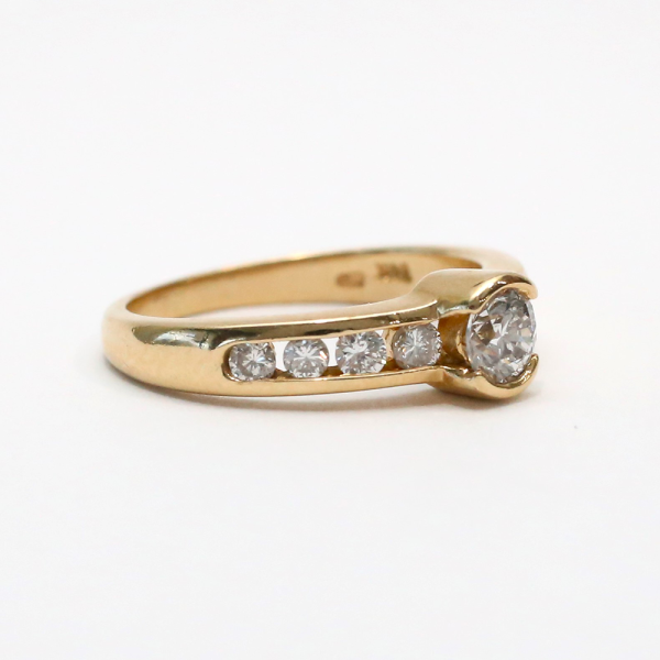 Inel Logodnă cu Diamante din Aur Galben 14k