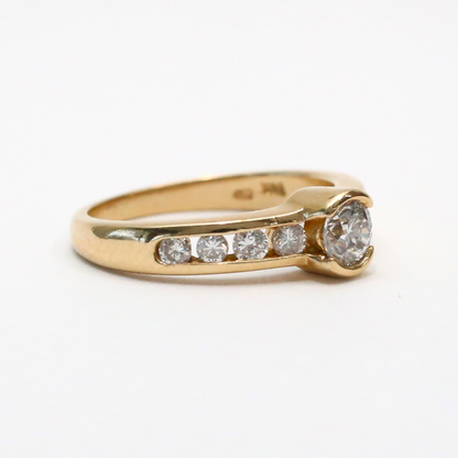 Inel Logodnă cu Diamante din Aur Galben 14k