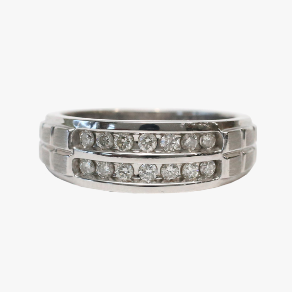 Inel cu Diamante din Aur Alb 10k