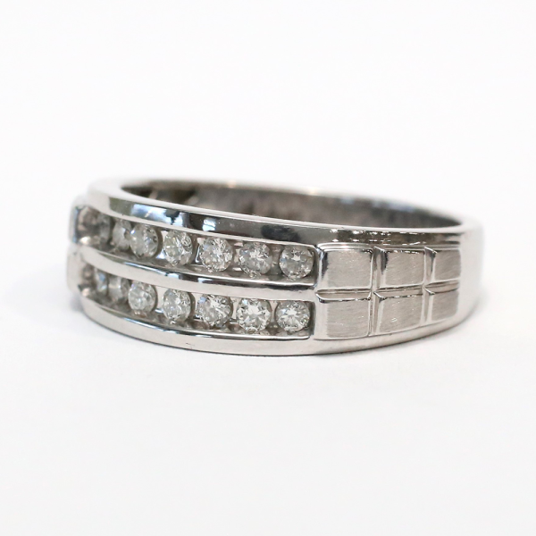 Inel cu Diamante din Aur Alb 10k