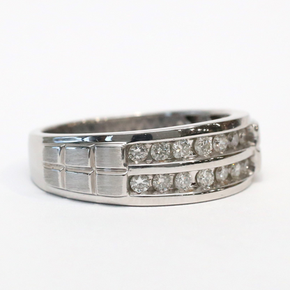 Inel cu Diamante din Aur Alb 10k