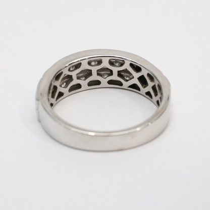 Inel cu Diamante din Aur Alb 10k