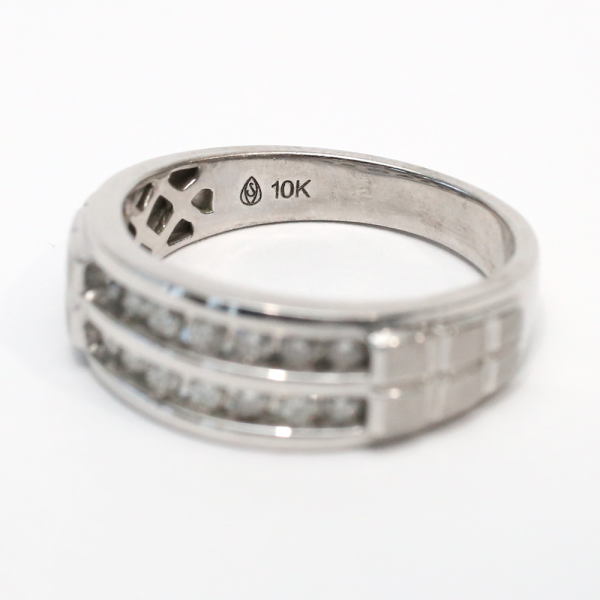 Inel cu Diamante din Aur Alb 10k