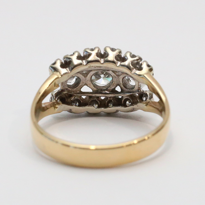 Inel de Cocktail cu Diamante din Aur Galben 14k