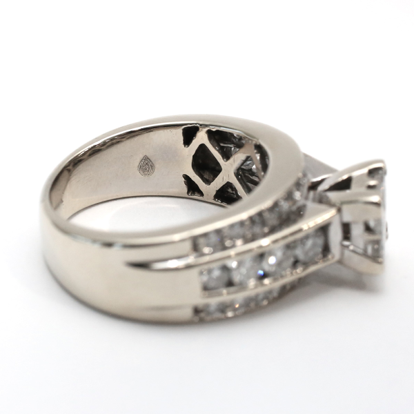 Inel Logodnă cu Diamante din Aur Alb 14k