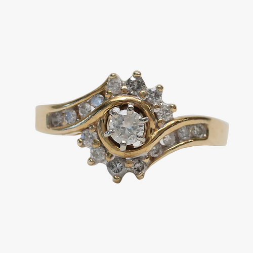 Inel cu Diamante din Aur Galben 14k