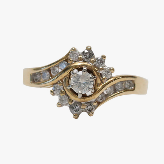 Inel cu Diamante din Aur Galben 14k