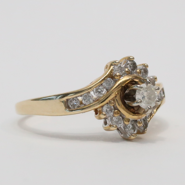 Inel cu Diamante din Aur Galben 14k