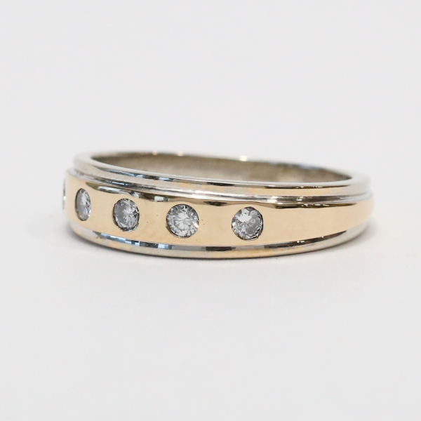 Inel cu Diamante din Aur Galben & Alb 14k