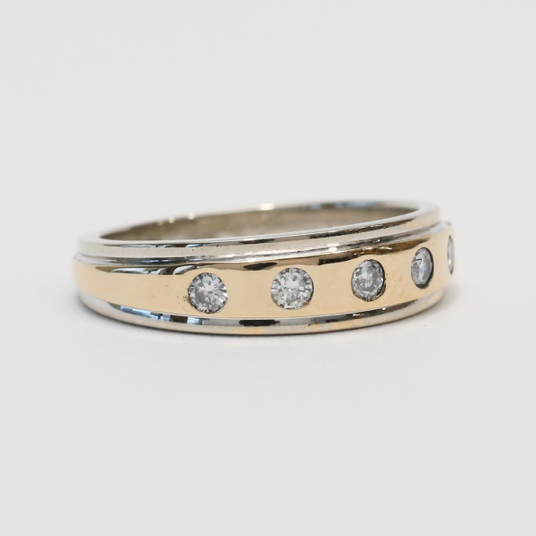 Inel cu Diamante din Aur Galben & Alb 14k