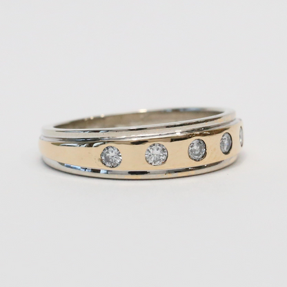 Inel cu Diamante din Aur Galben & Alb 14k