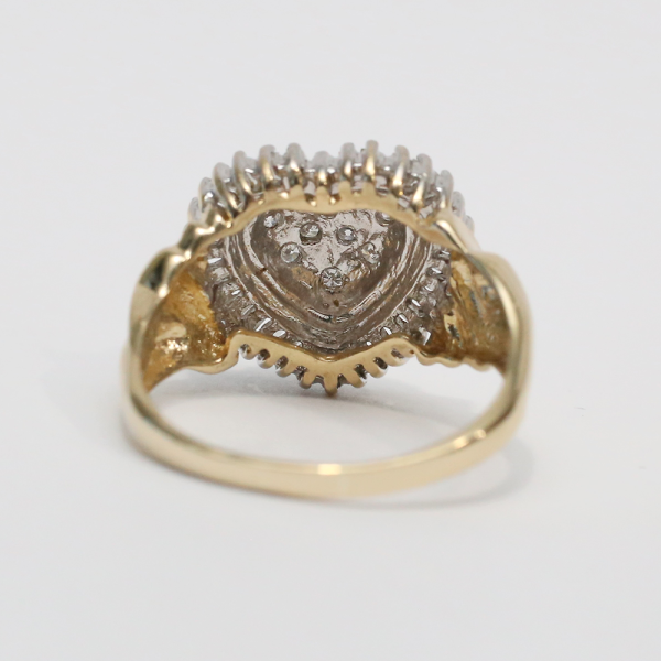 Inel cu Inimă cu Diamante din Aur Galben 14k