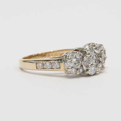 Inel cu Diamante din Aur Galben 14k