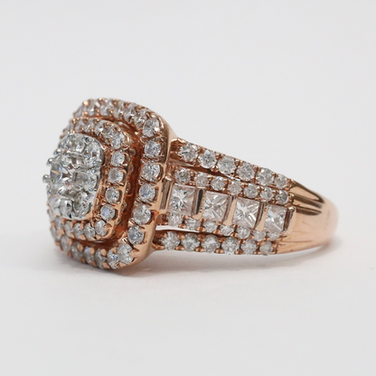 Inel cu Diamante din Aur Roz 10k