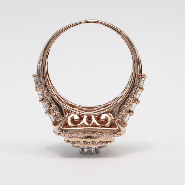 Inel cu Diamante din Aur Roz 10k