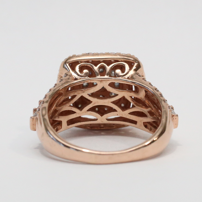 Inel cu Diamante din Aur Roz 10k