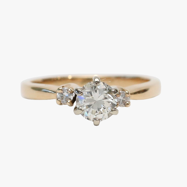 Inel Logodnă cu Diamante din Aur Galben 14k