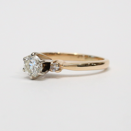 Inel Logodnă cu Diamante din Aur Galben 14k