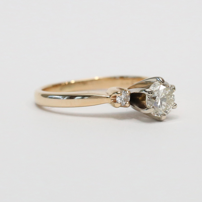 Inel Logodnă cu Diamante din Aur Galben 14k