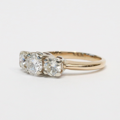 Inel cu Diamante Trecut, Prezent, Viitor din Aur Galben 14k