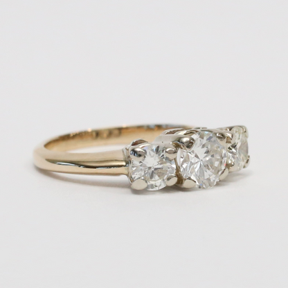 Inel cu Diamante Trecut, Prezent, Viitor din Aur Galben 14k