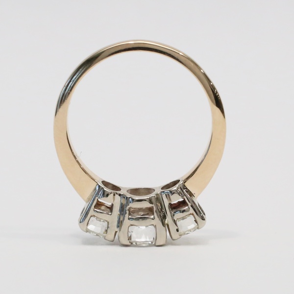 Inel cu Diamante Trecut, Prezent, Viitor din Aur Galben 14k