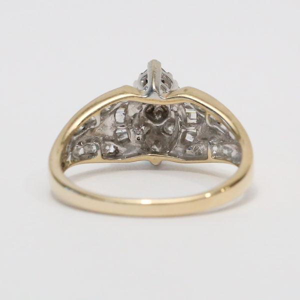 Inel de Cocktail cu Diamante din Aur Galben 14k