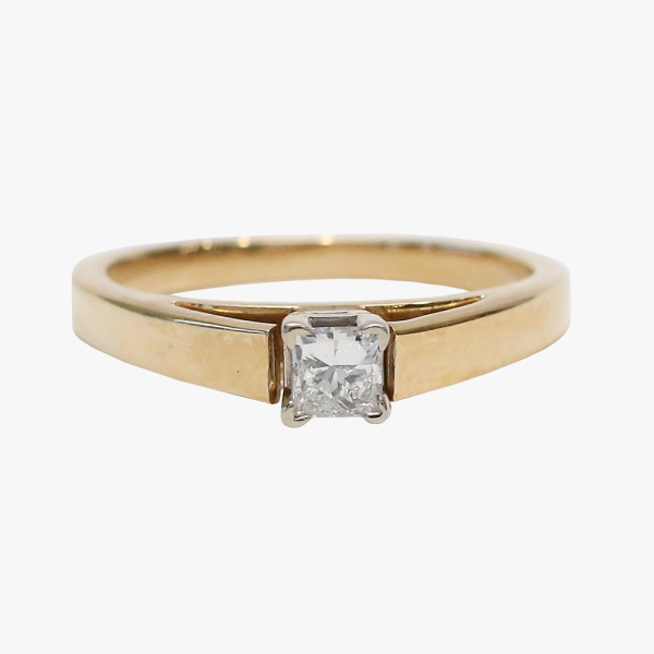 Inel Logodnă cu Diamante din Aur Galben 14k