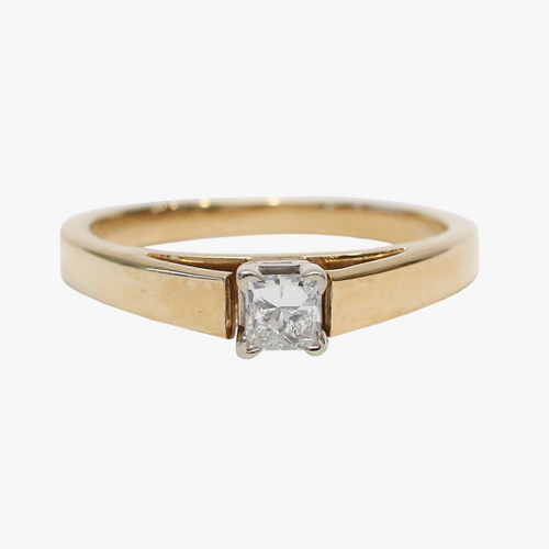 Inel Logodnă cu Diamante din Aur Galben 14k