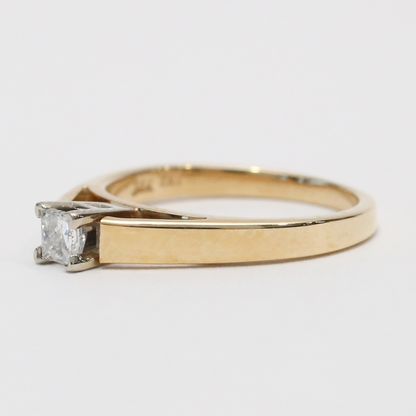 Inel Logodnă cu Diamante din Aur Galben 14k