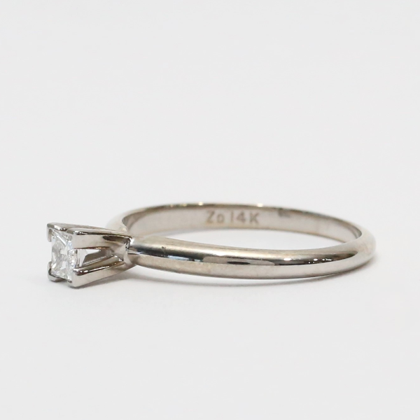 Inel Logodnă cu Diamante din Aur Alb 14k