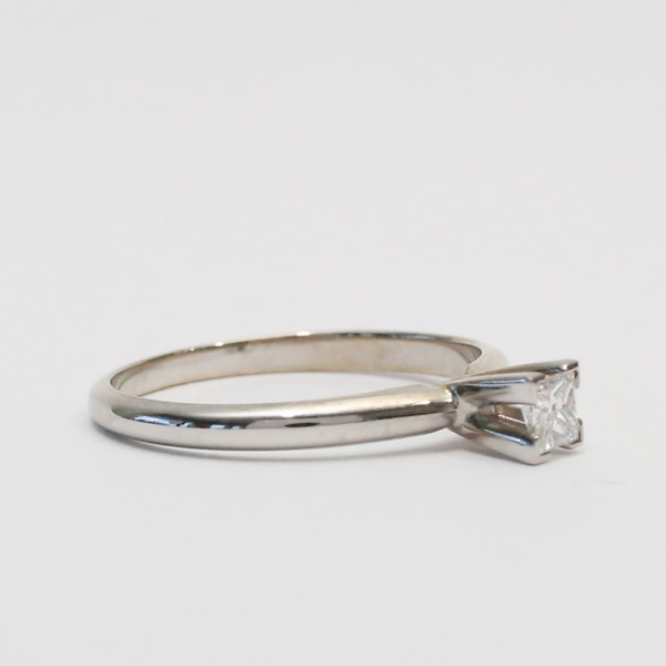 Inel Logodnă cu Diamante din Aur Alb 14k